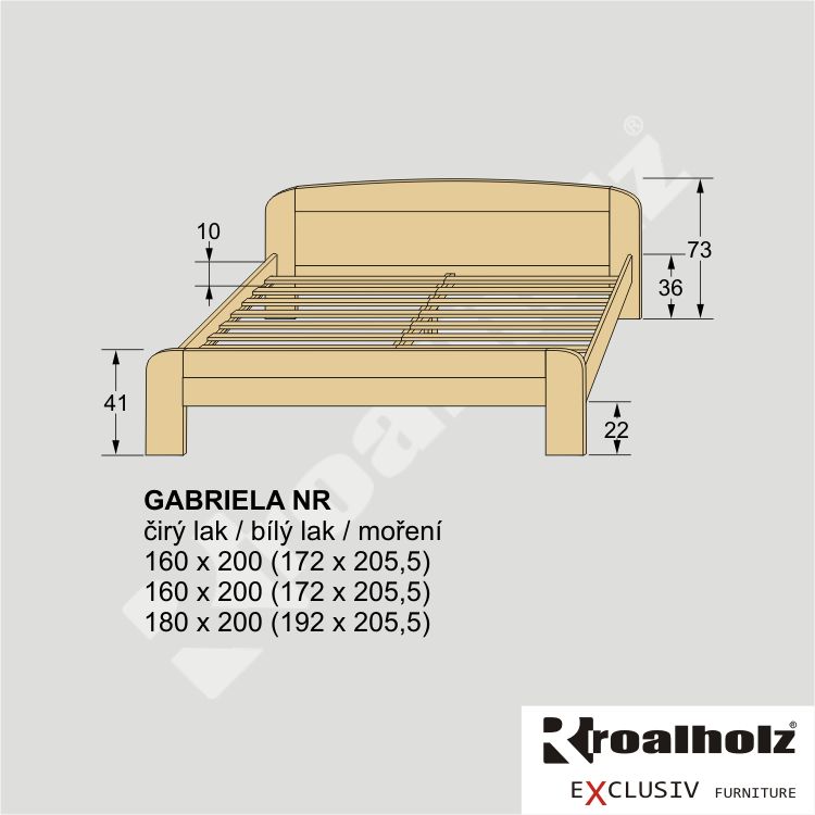 moderní dvoulůžko z masivu GABRIELA NR