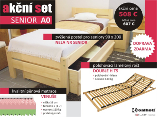 akčný set SENIOR A0 senior posteľ + rošt + matrac